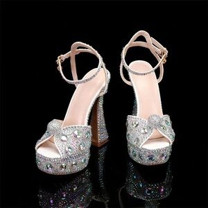 Sparkling Silver Women's Platform Heels